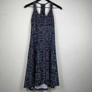 PRANA Cali Racerback Built In Bra Gray Geometric Pattern Dress Size M